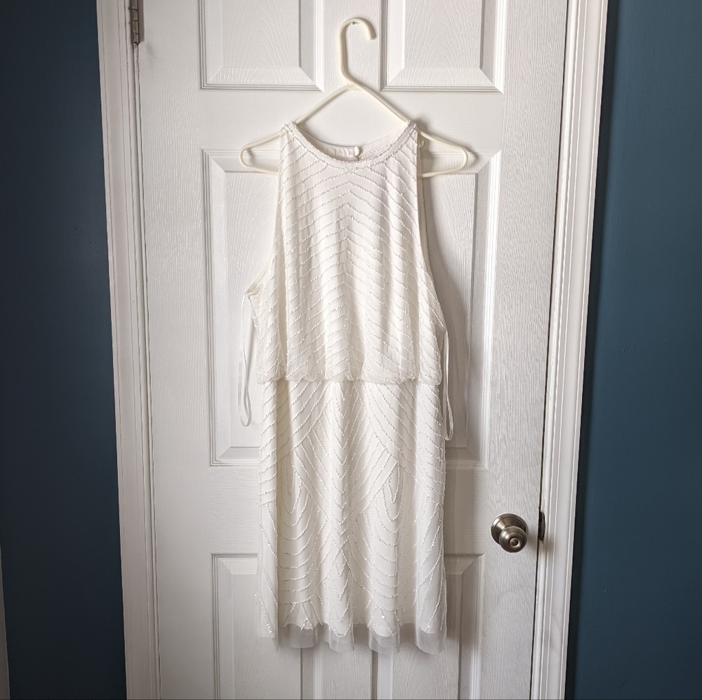 Adrianna Papell Beaded Halter Cocktail Dress (18)